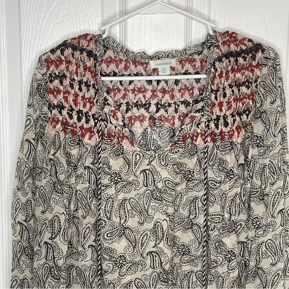 Sundance Smocked Adeliah Paisley Print Boho Top Missing Cami Oversized XS - Picture 4 of 12